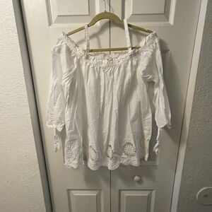 Loft cold shoulder xl cotton blouse